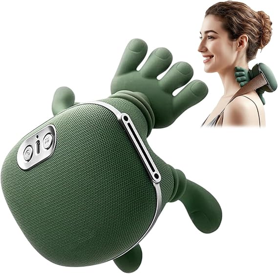 Neck Massager with Heat Bionic Heated Shoulder and Back Massager, Simulated Human Palm Massage for Muscle Tension Relief, Portable Wireless Shiatsu Massage Master