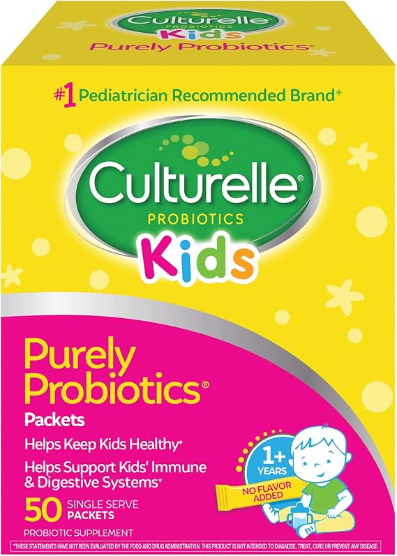 Culturelle Kids Daily Probiotic Packets for Kids, Ages 3 - 50 Count From the #1 Pediatrician-Recommended Brand Flavorless Daily Probiotics for Digestive Health & Immune Support