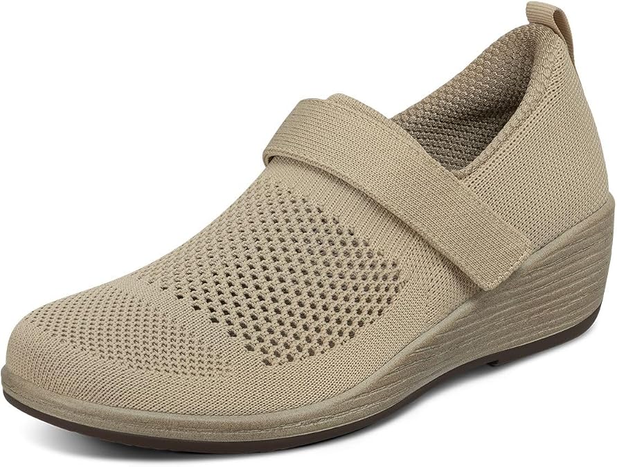 Orthofeet Women's Orthopedic Eve Adjustable Slip Resistant Stretch Wedge