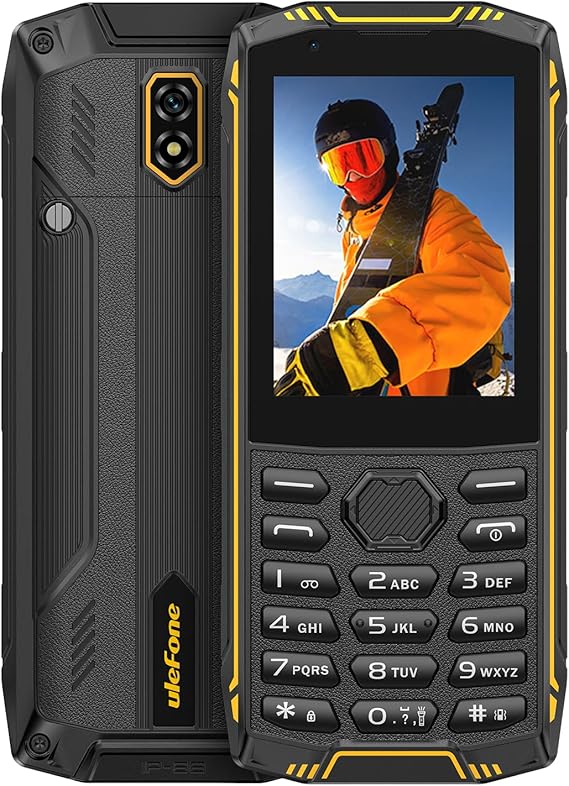 Ulefone Armor Mini 5 Rugged Feature Phone 2.8" Touchscreen Dumb Phone, 1GB+8GB/64GB Removable 2500mAh Battery, 4G Simple Mobile Phone, IP68/69K Waterproof & Drop-Proof, Unlocked/3 Card/FM/Dual Camea