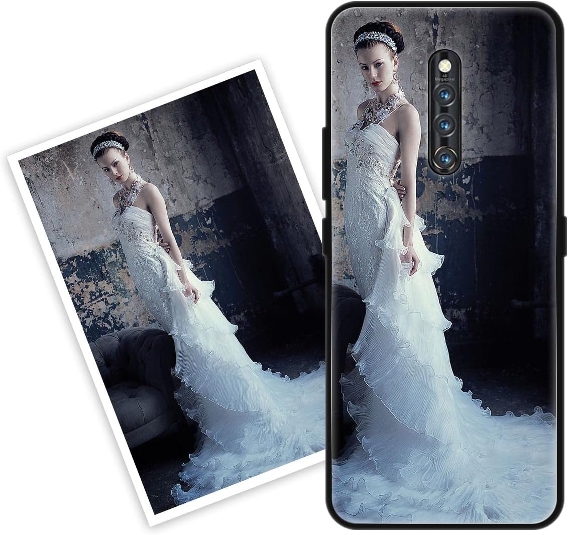 Sunrive Personalised Custom Case compatible with Vivo X27 Pro, Customised with your own photo, image, Picture, or text Make Your Own Case, (Soft TPU Bumper + Tempered Glass Film Back)