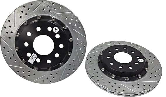 Baer Brakes 2302082 EradiSpeed+ Rear 2-piece Brake Rotors Slotted Drilled Zinc Plated