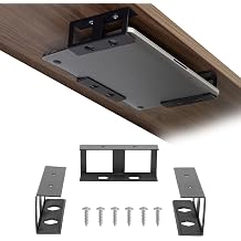 Mount-It! Under Desk Laptop Mount Holder, Laptop Mount for Desk, Space Saving, Small Multimedia Device Bracket, Under Desk Shelf for Notebook, Mac mini, MacBook, Keyboard, Scratch Resistant, Black,