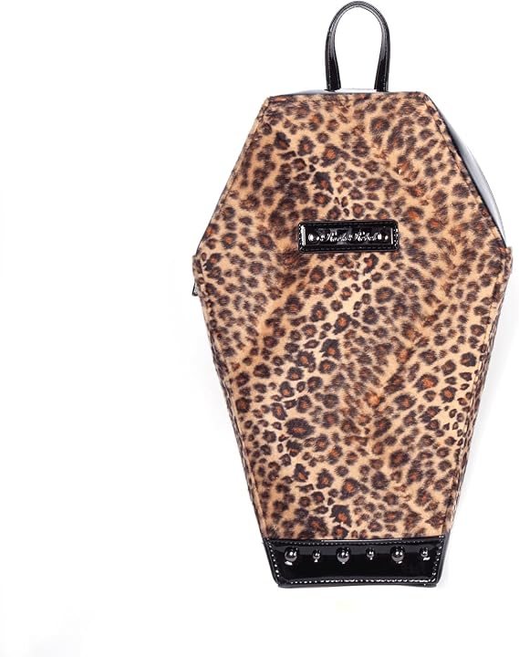 Rock Rebel Leopard Print Coffin Backpack
