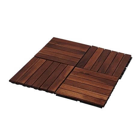 Environmentally Friendly and Formaldehyde Free 12x12 Wood Plastic Flooring, 20 Pieces - Children's Room Striped Floor mat, Safe and Slip Resistant