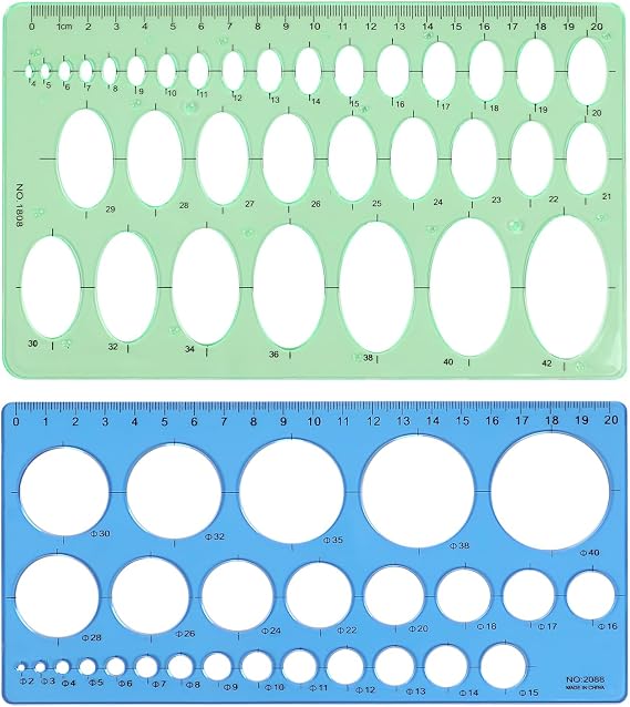 Circle Template Circle Stencil Circle Template for Drawing Round Drafting Drawing Templates Drafting Stencils Tools Geometry Circle Templates for Office School Drawing Design Measuring 2 Pack