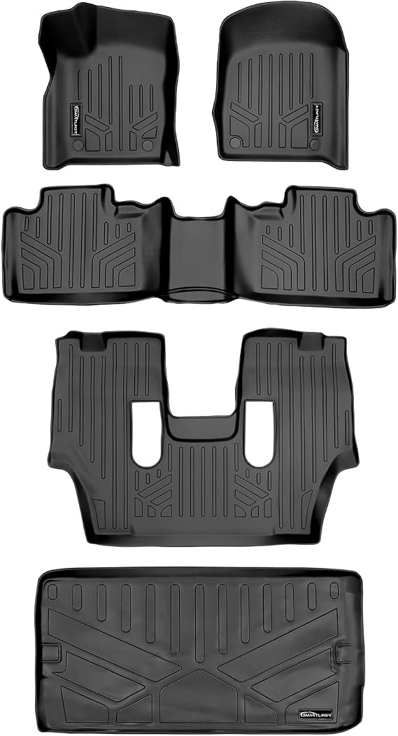 MAXLINER Floor Mats 3 Rows and Cargo Liner Behind 3rd Row Set Compatible with 2016-2025 Dodge Durango