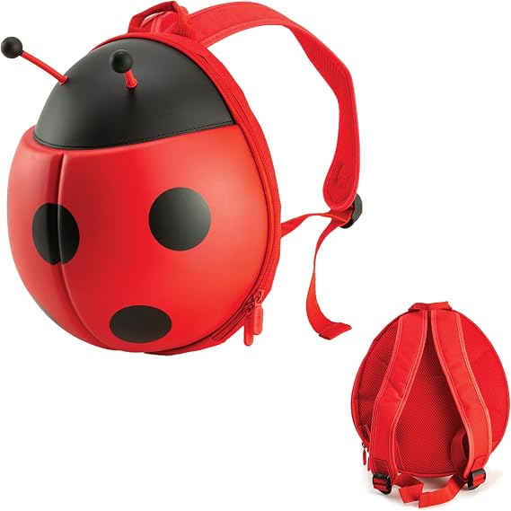 KIDDIETOTES Ladybug Backpack for Toddlers and Kids, Daycare and Preschool | Kids' backpack sized for toddlers - great for daycare, preschool, and school. Roomy, lightweight, with comfy padded straps.