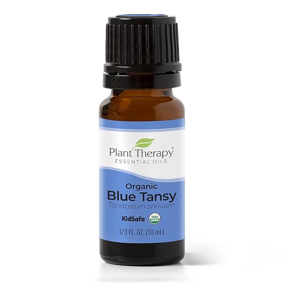Plant Therapy Blue Tansy Organic Essential Oil 100% Pure, Undiluted, Natural Aromatherapy, Therapeutic Grade 10 mL (1/3 oz)