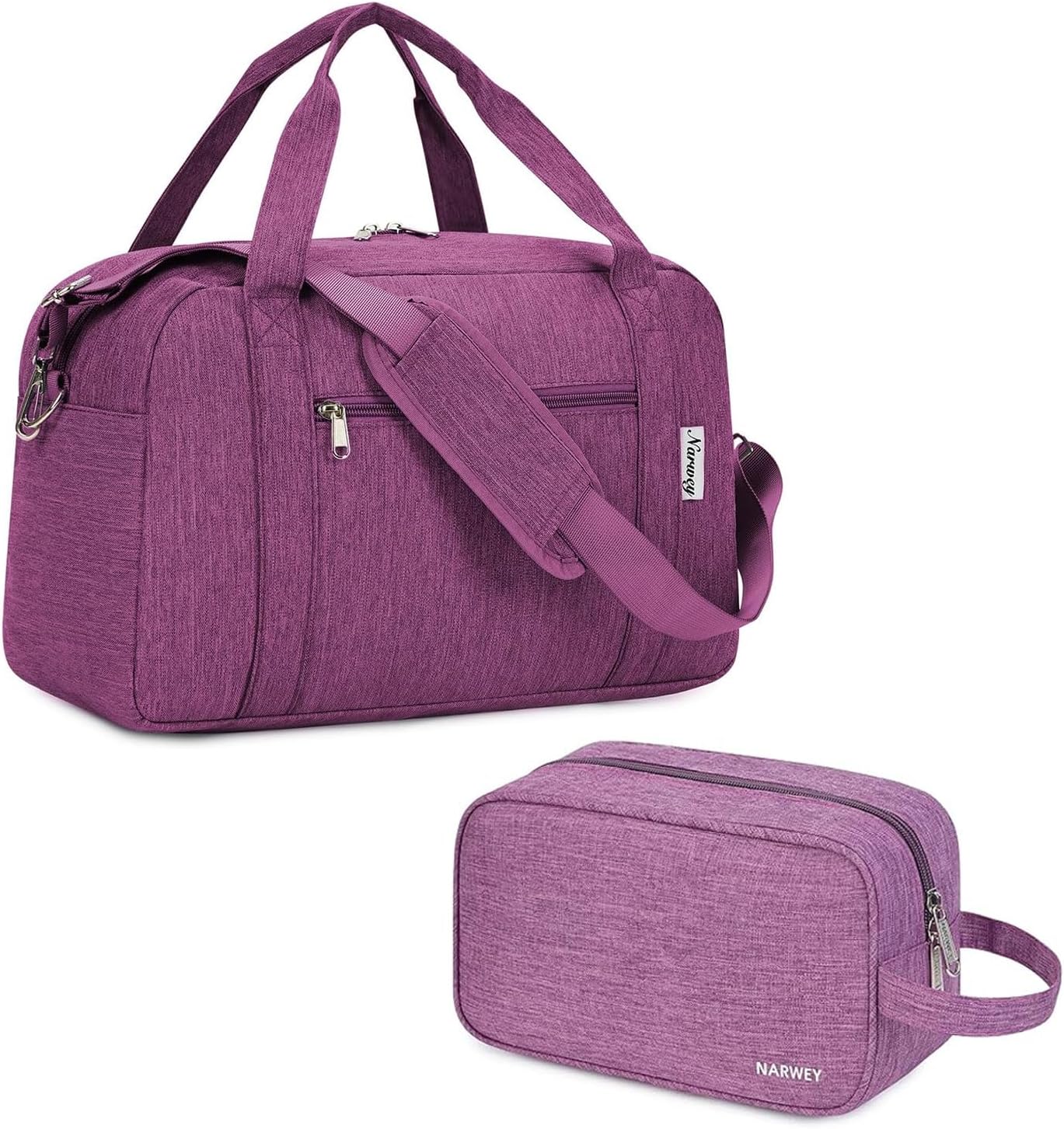 Narwey Carry on Bag Travel Duffel Bag with Wet Pocket  Toiletry Organizer Traveling Dopp Kit Shaving Bag