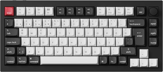 Keychron Q1 Hall-Effect 75% RGB Turkish Nebula Switch Wireless Black White Mechanical Keyboard