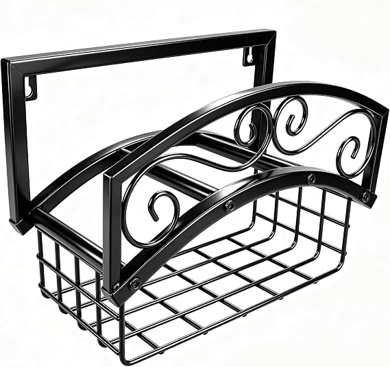 BOLITE Garden Hose Holder Wall Mount, Metal Water Hose Holder with Basket