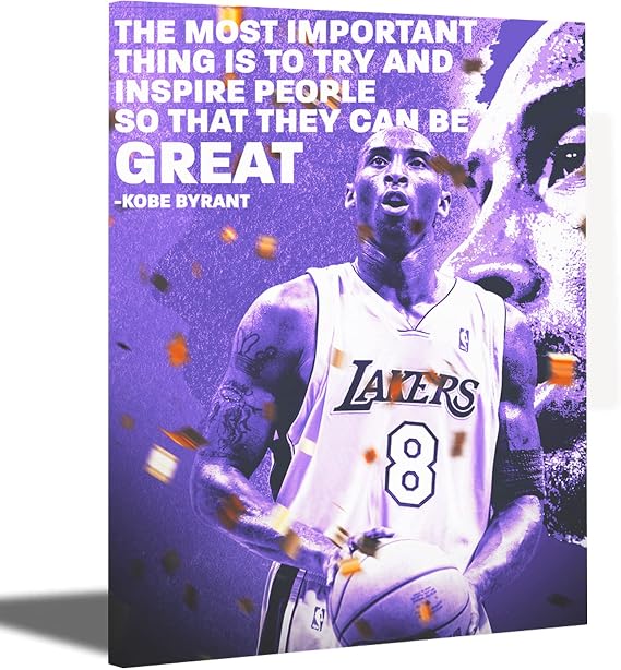 Kobe Bryant Poster - Kobe Poster - Kobe Bryant Wall Art for Basketball Fan Memorabilia Gifts - Basketball Poster for Offices, Walls, Rooms, Dorms, Homes,NBA Posters Decoration Wall Art (UnFrame-E, 12"x16")