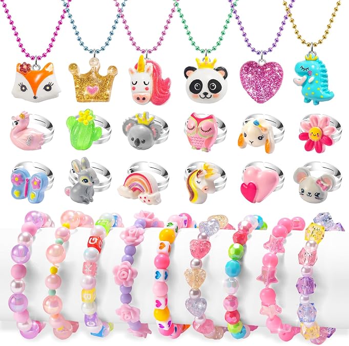 Toddler Girls Jewelry for 3 Year Old, Kids Play Jewelry Set for Little Girl Age 4-6