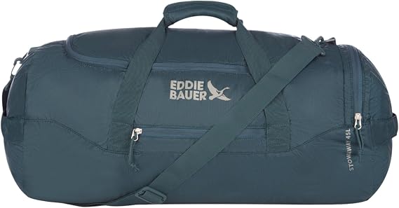 Eddie Bauer Stowaway Packable Duffel Bag | Travel | Foldable | Lightweight | Durable | Ripstop Polyester, 45L, Marine