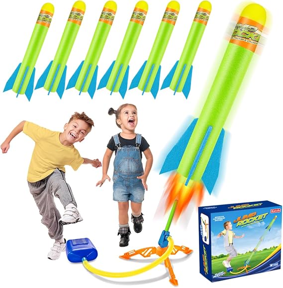 Banvih 6-Rocket Launcher Set for Kids - Outdoor Toys Birthday Gifts