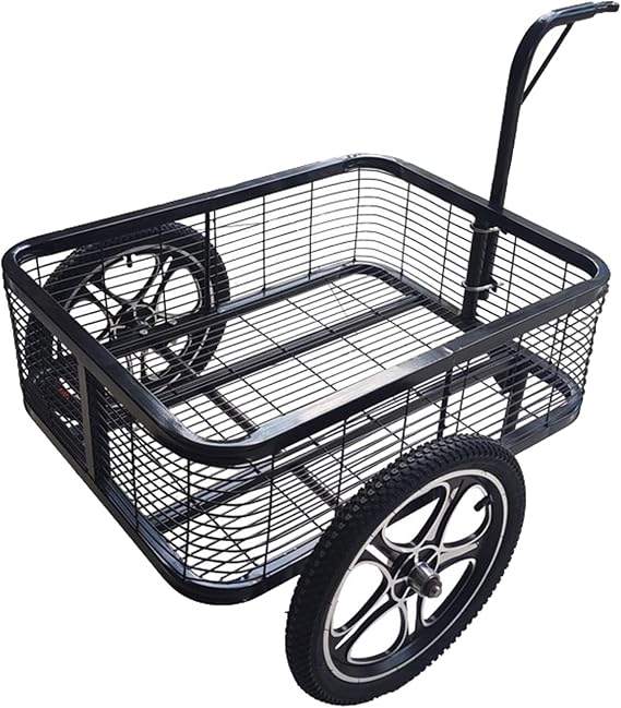 Ebike Cargo Trailer, Heavy-Duty Storage Bicycle Trailer With Universal Bike Hitch, Bicycle Camper Trailer For Pet, Shopping, Park Picnics, Hauling(Black)
