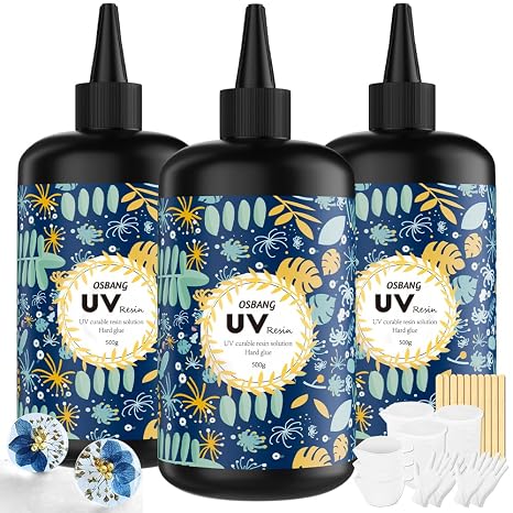 Crystal Clear Hard UV Resin Upgraded Formula Ultraviolet Fast Curing for Jewelry Making Craft Decoration, Hard Transparent Glue Solar Cure Sunlight Activated Resin (1500g)