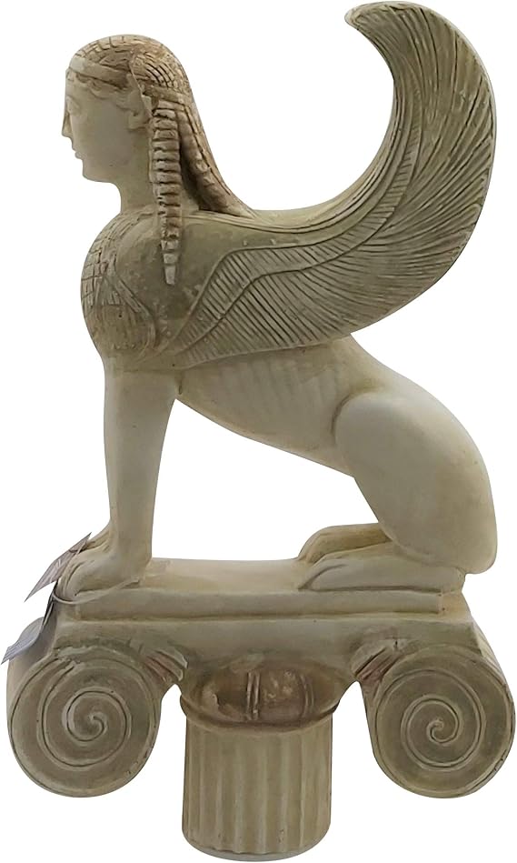 Sphinx on Ionic Column Capital Ancient Greek Statue Sculpture Casting Stone