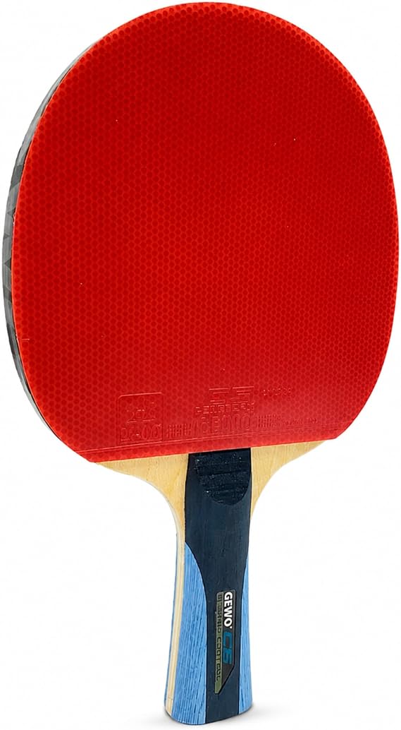 Gewo CS Energy Control Adult Bat Concave/Developed by Christian Su Table Tennis Bat, Grey/Blue