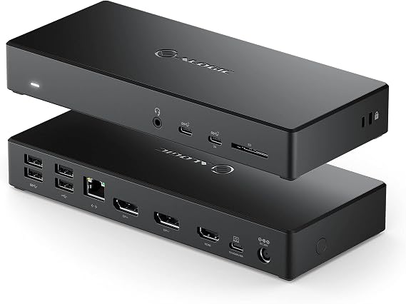 ALOGIC MA3-Triple Display Docking Station, USB-C Dock with 100W PD (Laptop Charging), 2xDisplayPort, HDMI, 2xUSB-C 3.1 Gen 2,2xUSB-A 3.1 Gen1,2xUSB-A 2.0,Audio Jack,Ethernet,SD Card Reader.