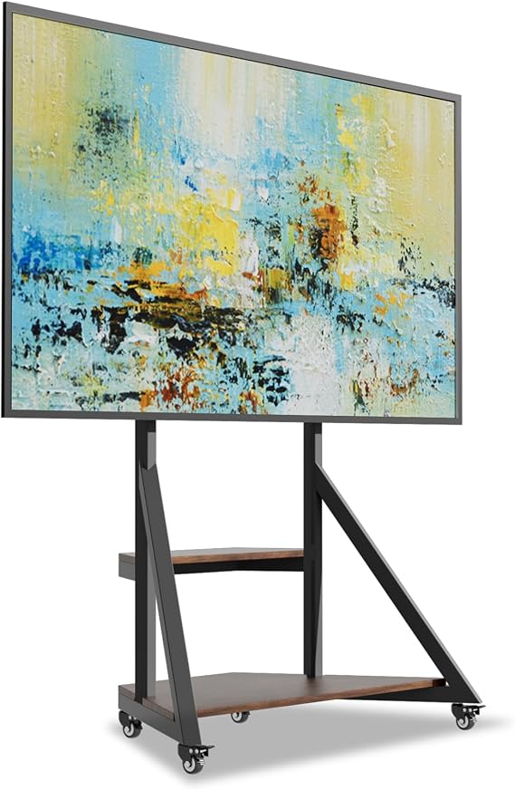 unho Mobile Television Stands with Wheels for 43 50 55 65 70 75 inch TVs