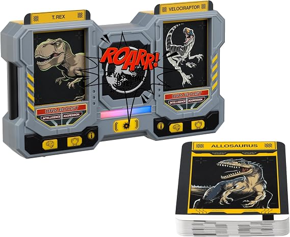 Ultimate Dueling Dinosaur Battle Game, Electronic 2 Player Dino Card Game with Lights, Sound & Speech, Learn 150+ Dinosaur Facts, Interactive Educational Toy Ages 4+
