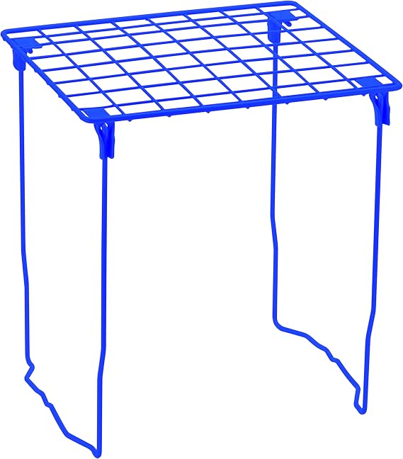 Lockermate Stac-A-Shelf Locker Shelf, Stackable Organizer, Extra Tall, Fits Standard Size School Lockers, Blue