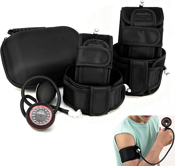 BFR Blood Flow Restriction Bands 4 Workout Bands for Arms Legs, Muscle Building Occlusion Bands Without Weightlifting Fitness Body Building Occlusion Training Pump (2 Arm Bands+ 2 Leg Bands), Black
