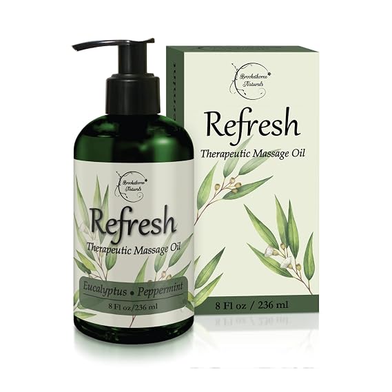 Brookethorne Naturals Refresh Massage Oil for Massage Therapy | 8oz