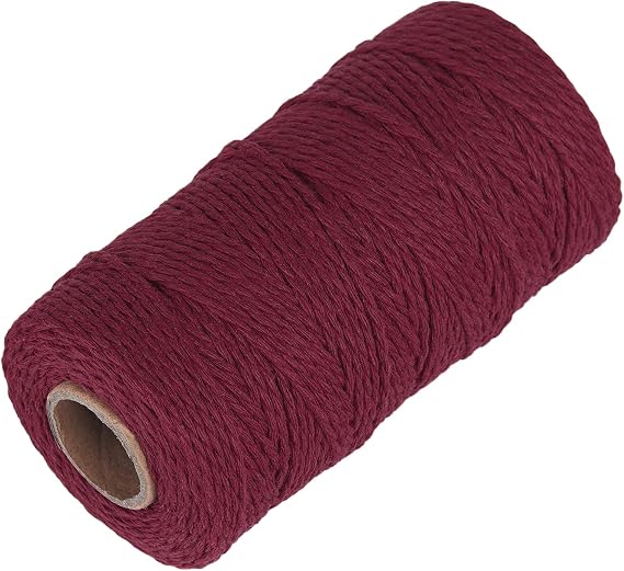 Cotton Red Twine for Crafts - Ohtomber 328 Feet 2MM Natural Garden Twine String for DIY Crafts Wrapping