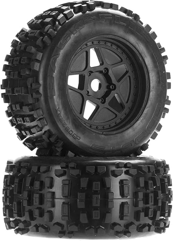 ARRMA AR510092 Dboots Backflip 3.8" Mt 6S RC Monster Truck Tire with Foam Insert, Mounted On Multi-Spoke Wheel 17Mm Hex, Black (Set of 2)