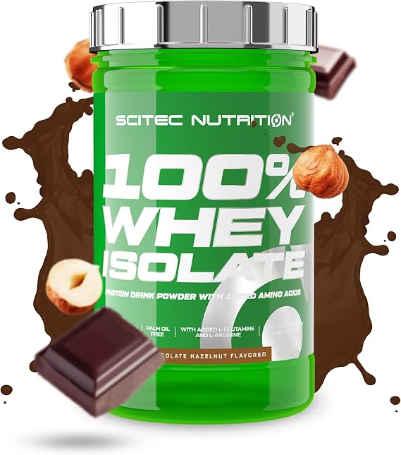Scitec Nutrition 100% Whey Isolate – Pure Protein Power with BCAAs – Glutamine & Arginine – Sugar & Gluten Free Formula, 700 g, Chocolate-Hazelnut