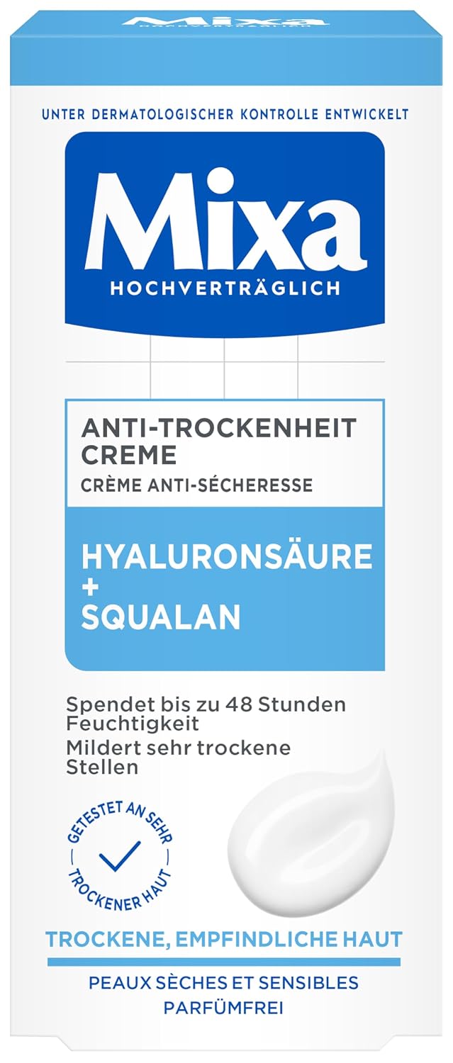 Mixa Anti-dryness cream face cream for dry sensitive skin with hyaluronic acid and squalane 50 ml