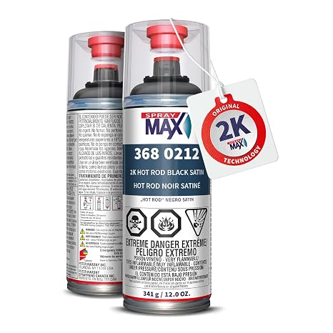 SprayMax 2K Topcoat Hot Rod Satin Black | 2K Satin Black Spray Paint