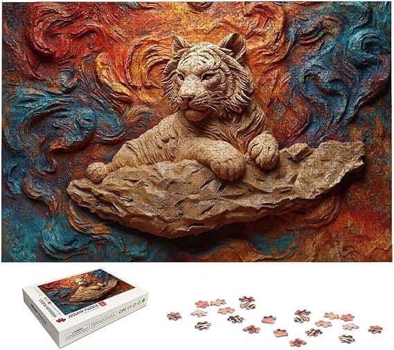 Tiger Puzzle 5000 Pieces, Colorful Puzzles for Adults 5000 Pieces, Wooden Puzzle for Adults, Jigsaw Puzzles with Exquisite Packaging Box, Challenging Game for Families, Gifts for Women/Men,6189