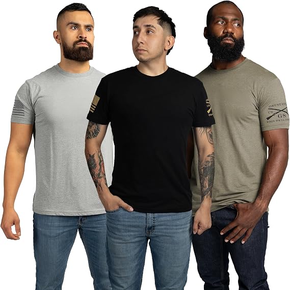 Grunt Style Basic Crew Men's Everyday Essential T-Shirt Pack
