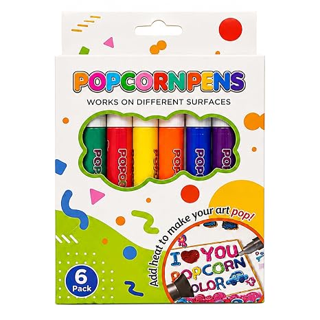 3D Relief Art Pen, Topacme Popcorn Pens, Puffy Popcornpens Art, 3D Magic Popcorns Pen, Topacme 3D Art Pens, Works on Different Surfaces