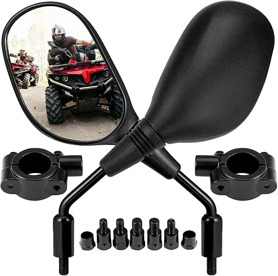 ATV Rear View Mirrors for Kayo Bull 200 2023-2024, Adjustable Side Mirrors for ATV Quad, Wide Angle Mirrors with Vibration Reduction for Off-Road Riding