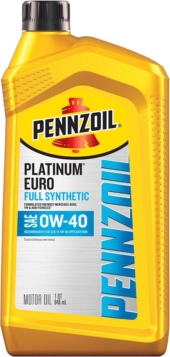 Pennzoil Platinum Euro Full Synthetic 0W-40 Motor Oil, 1 Quart
