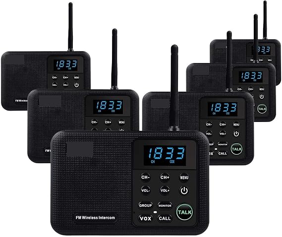 Wireless Intercom System for Home House Business Wireless Home Intercom System for House Business Office 5280 Feet Range 10 Channel Room to Room Communication System