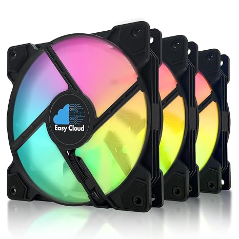 120mm ARGB Fans 4PIN PWM Computer Case Cooler Up to 1600 RPM CPU Quiet Hydraulic Bearing Gaming PC Fans 3 Pack Ventiladores PC for Computer Case & Radiator