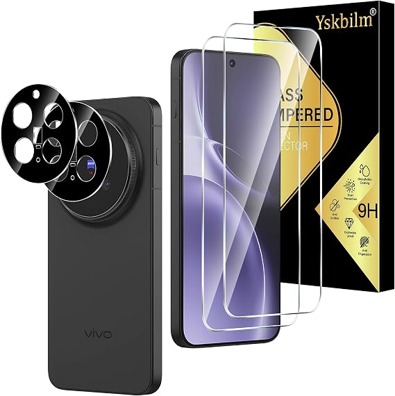 2+2 Pack for Vivo X300 Pro 5G Screen Protector with Camera Lens Protector, 9H Hardness, No Bubbles, Anti-Scratch, Ultra Resistant, Case Friendly
