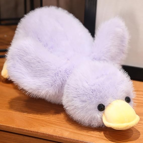 Fluffy Duck Stuffed Animal Plush,11.8 Inch Cute Duck Plush Pillow Animal Dolls Super Soft Duck Hugging Pillow Goose Plushies Birthday Gifts for Kids Boys Girls