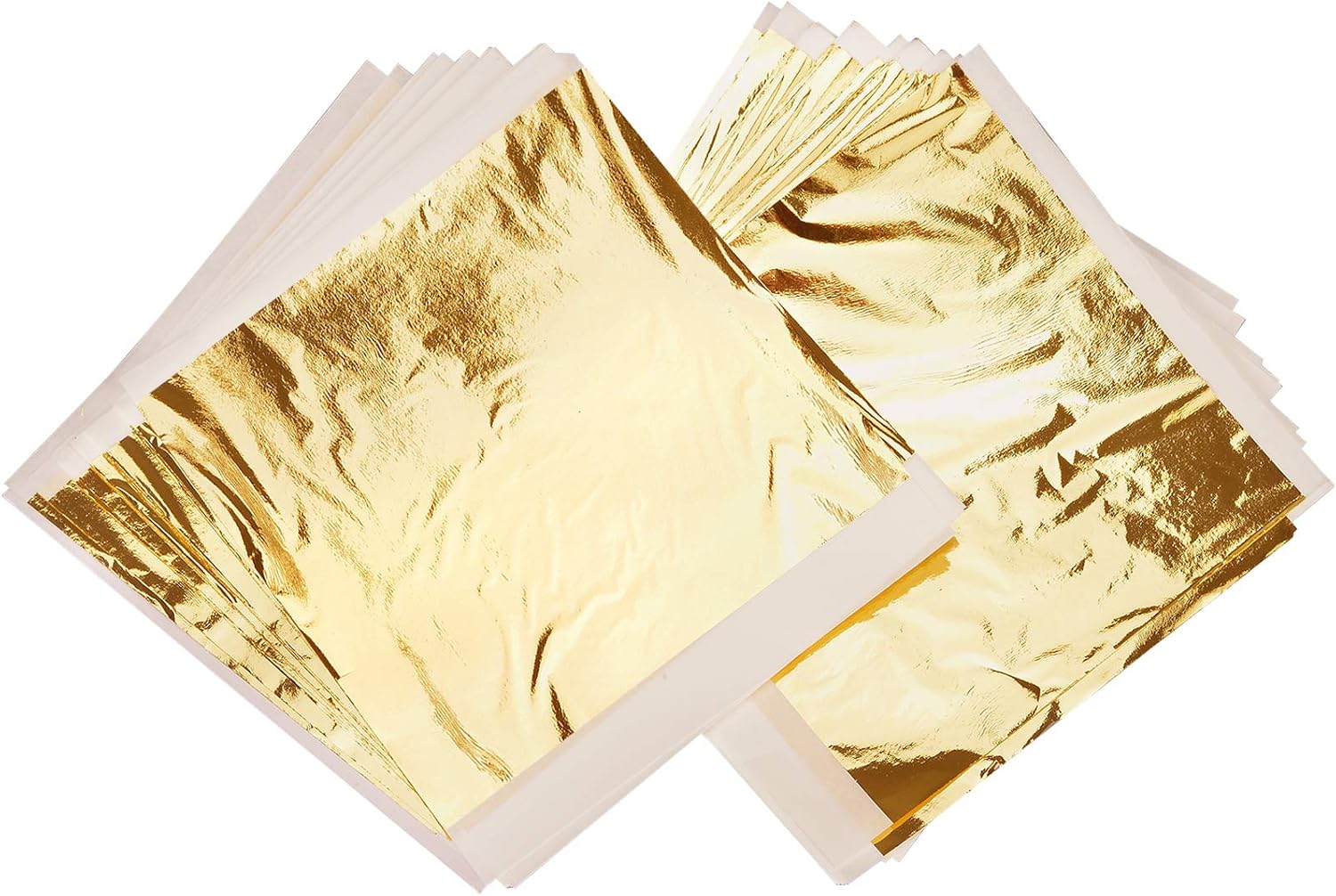 100 Sheets Imitation Gold Leaf Foil Paper 5.5 x 5.5 14 x 14 cm, KUTONTECH Gold Foil Leaf Sheets for Arts, Gilding Crafting, Painting, Furniture Decoration