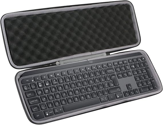 co2CREA Hard Case for Logitech MX Keys S/Keys Advanced Keyboard | Portable Travel Storage Box, Protective EVA Carrying Bag with Shockproof Foam Cushion and Handle