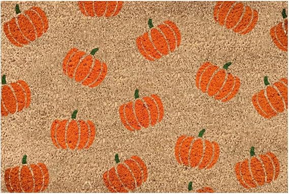 Fall Decoration Halloween Pumpkin Print Doormat, Indoor & Outdoor Non Slip Welcome Carpet Floor Doormats Fashion Letter Printed Halloween Theme Decorative Door Mats Washable Entrance Home Door Mat (B)