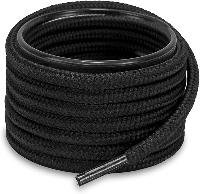 Shoemate [2 Pair Pack Solid Color Round Shoe Laces for Sneakers, Boots and Athletic Shoes