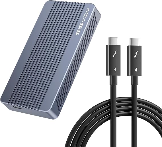 ACASIS 40Gbps M.2 NVMe SSD Enclosure, Upgraded Sturdy 8TB USB-C Aluminum External Hard Drive Enclosure with thunderbolt 4 cable 6.6ft/2m