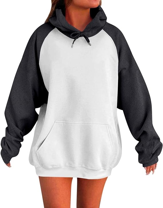 Oversized Hoodies for Women Casual Drawstring Plus Size Sweatshirts Fall Comfy Fleece Pullover Sweaters with Pocket